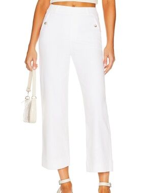 NWT Spanx Stretch Twill Cropped Wide Leg Pants in Bright White - L (fits like M)